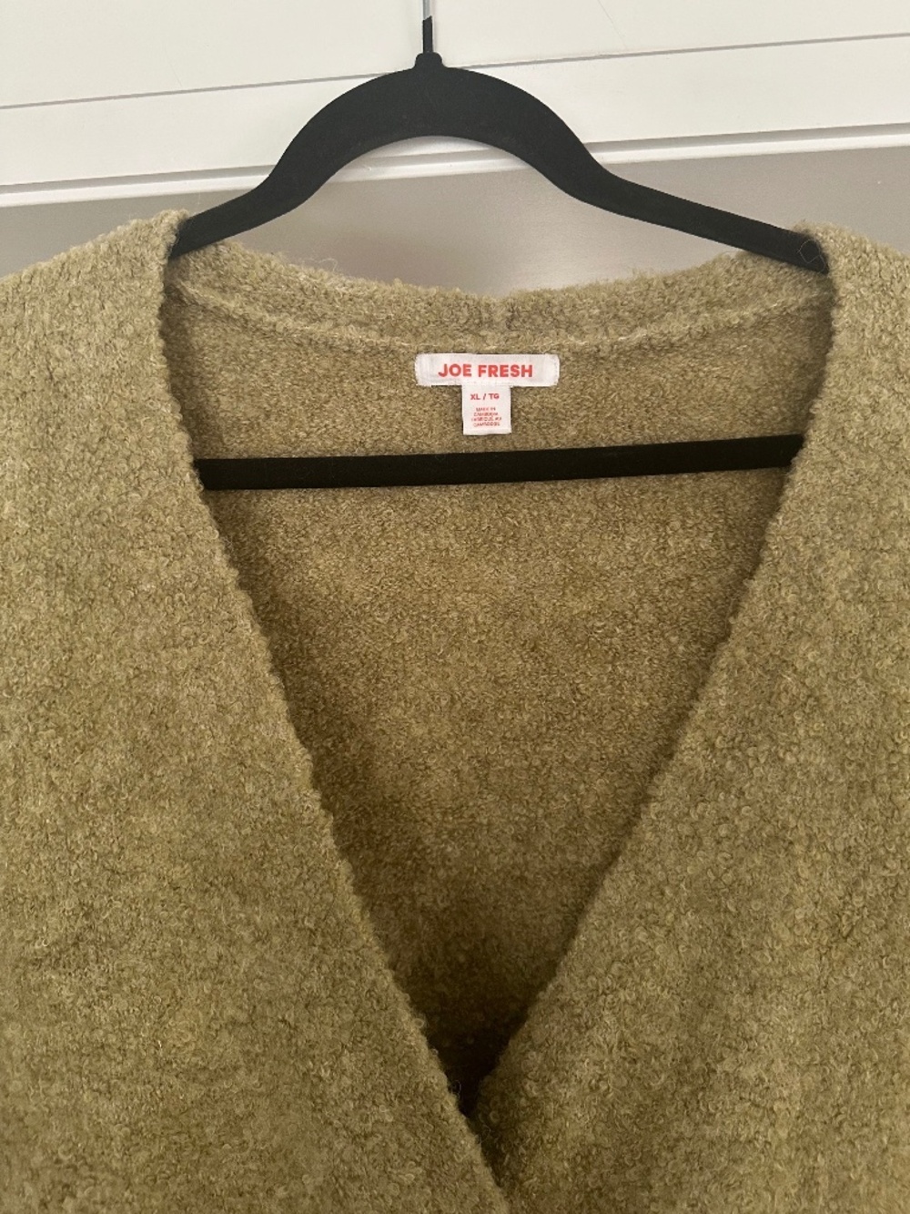 JOE FRESH - Yellow Green Boucle Cozy Double-Breasted Cardigan - Size XL - Picture 8 of 16